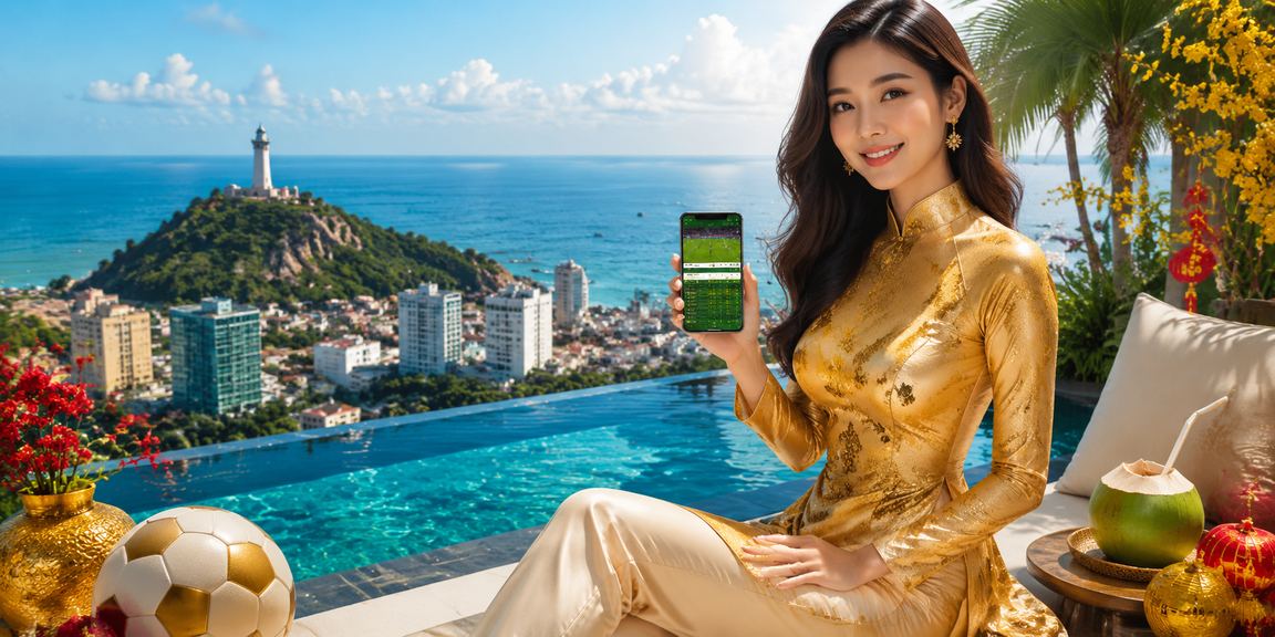 Phụ nữ mặc áo dài tại Vũng Tàu trải nghiệm ứng dụng casino trên điện thoại